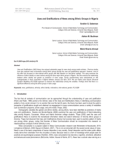 Uses and Gratifications of News among Ethnic Groups in Nigeria