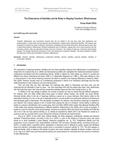 The Dimensions of Identities and its Roles in Shaping Teachers’... Mediterranean Journal of Social Sciences Fariza Khalid (PhD) MCSER Publishing, Rome-Italy