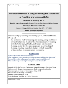 Advanced Methods in Using and Doing the Scholarship _______________________________________