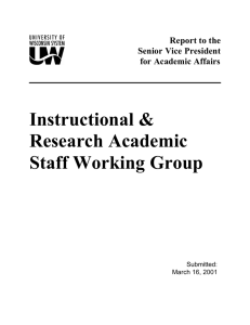 Instructional &amp; Research Academic Staff Working Group