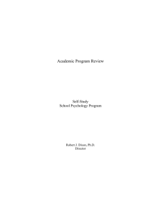 Academic Program Review  Self-Study School Psychology Program