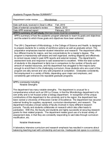 Academic Program Review SUMMARY*  Department under review _____Microbiology______________