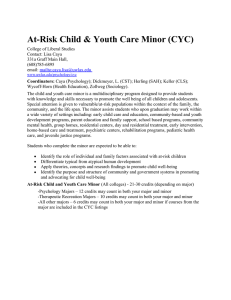 At-Risk Child &amp; Youth Care Minor (CYC)