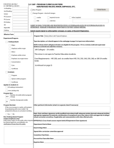 LX 138P - PROGRAM CURRICULUM FORM NEW/REVISED MAJOR, MINOR, EMPHASIS, ETC.