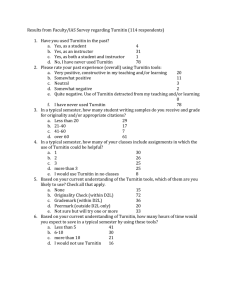 Results from Faculty/IAS Survey regarding Turnitin (114 respondents)