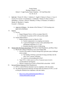 Faculty Senate Meeting of March 13, 2014
