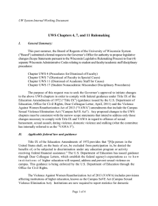 UWS Chapters 4, 7, and 11 Rulemaking