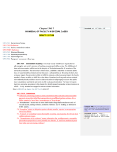 Chapter UWS 7 DISMISSAL OF FACULTY IN SPECIAL CASES DRAFT 12/17/14