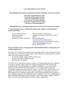 I. Pre-Authorization: Notice of Intent  University of Wisconsin-Eau Claire