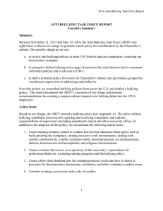 ANTI-BULLYING TASK FORCE REPORT Executive Summary Summary