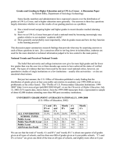 Grades and Grading in Higher Education and at UW-La Crosse: ... by Robert Bilby, Department of Sociology/Archaeology