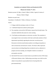 Committee on Academic Policies and Standards (CAPS) Minutes for October 7
