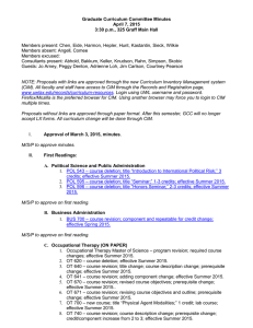 Graduate Curriculum Committee Minutes April 7, 2015
