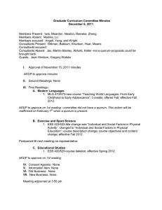 Graduate Curriculum Committee Minutes December 6, 2011