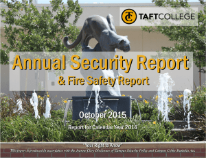 Annual Security Report &amp; Fire Safety Report October 2014 October 2015