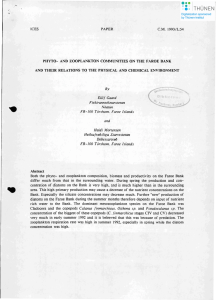 ICES PAPER C.M. 1993jL:54 PHYTO- AND ZOOPLANKTON COMMUNITIES ON THE FAROE BANK