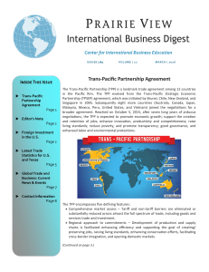 International Business Digest Trans‐Pacific Partnership Agreement Center for International Business Education
