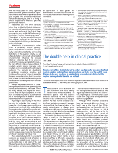 The double helix in clinical practice feature