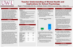 Teacher Understanding of Mental Health and Implications for School Psychology