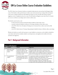 UW-La Crosse Online Course Evaluation Guidelines