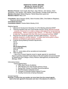 GRADUATE COUNCIL MEETING  Minutes for January 25, 2013
