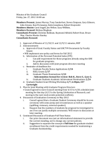 Minutes of the Graduate Council Friday, Jan. 27, 2012 10:00 am