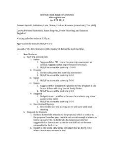 International Education Committee Meeting Minutes April 23, 2014
