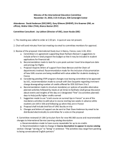Minutes of the International Education Committee