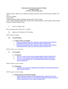 Undergraduate Curriculum Committee Minutes December 8, 2015