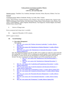 Undergraduate Curriculum Committee Minutes February 9, 2016