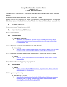 Undergraduate Curriculum Committee Minutes February 23, 2016