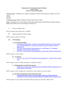 Undergraduate Curriculum Committee Minutes April 12, 2016