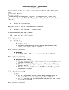 Undergraduate Curriculum Committee Minutes September 9, 2014