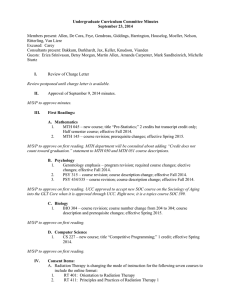 Undergraduate Curriculum Committee Minutes September 23, 2014
