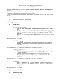 Undergraduate Curriculum Committee Minutes October 14, 2014