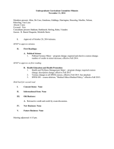 Undergraduate Curriculum Committee Minutes November 11, 2014