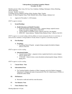 Undergraduate Curriculum Committee Minutes November 25, 2014