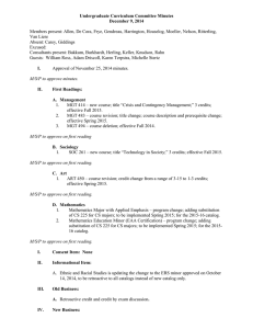 Undergraduate Curriculum Committee Minutes December 9, 2014