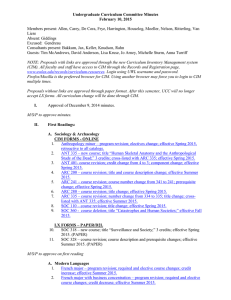 Undergraduate Curriculum Committee Minutes February 10, 2015