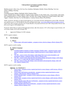 Undergraduate Curriculum Committee Minutes March 10, 2015