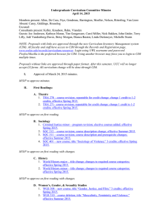 Undergraduate Curriculum Committee Minutes April 14, 2015