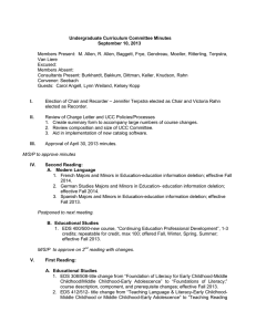 Undergraduate Curriculum Committee Minutes September 10, 2013