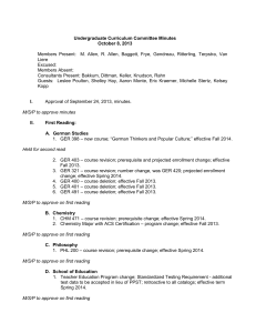 Undergraduate Curriculum Committee Minutes October 8, 2013