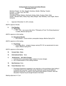 Undergraduate Curriculum Committee Minutes  November 26, 2013