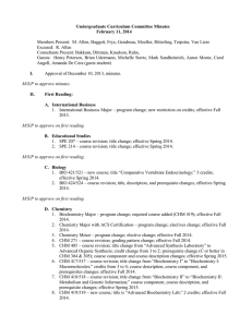 Undergraduate Curriculum Committee Minutes  February 11, 2014
