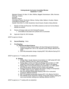 Undergraduate Curriculum Committee Minutes September 11, 2012