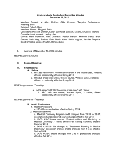 Undergraduate Curriculum Committee Minutes  December 11, 2012