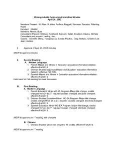 Undergraduate Curriculum Committee Minutes April 30, 2013