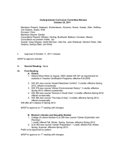 Undergraduate Curriculum Committee Minutes October 25, 2011