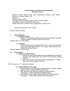 Undergraduate Curriculum Committee Minutes November 22, 2011